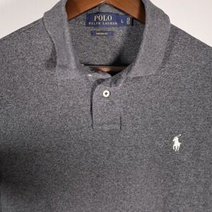 Polo Ralph Lauren Mens L "Custom‎ Fit" Grey Heather short sleeve Polo REDUCED